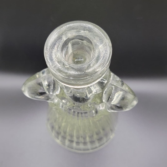 Vintage Karolinka Clear Pressed Glass Candlestick | Eryka Trzewik-Drost - Picture 5 of 10